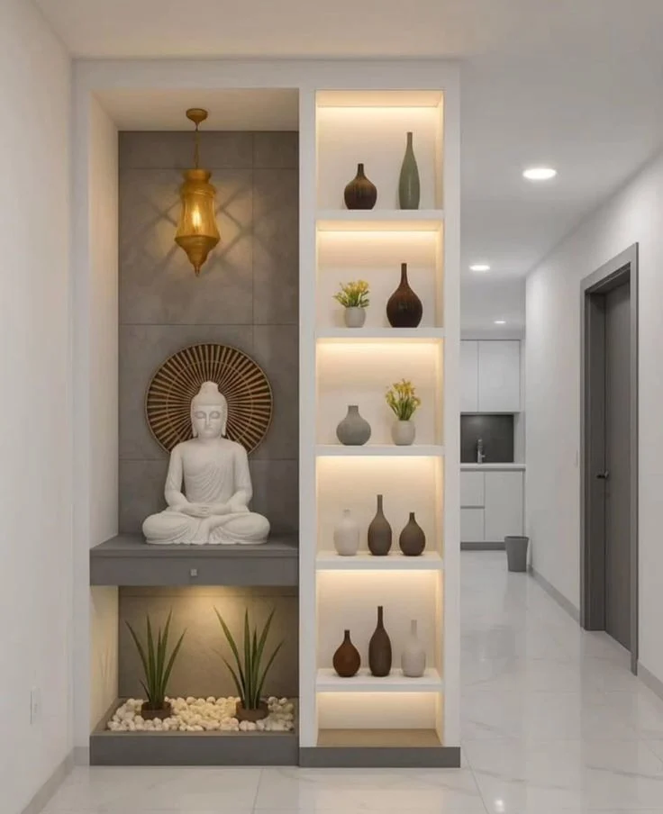 Dedicated pooja room interior Amravati